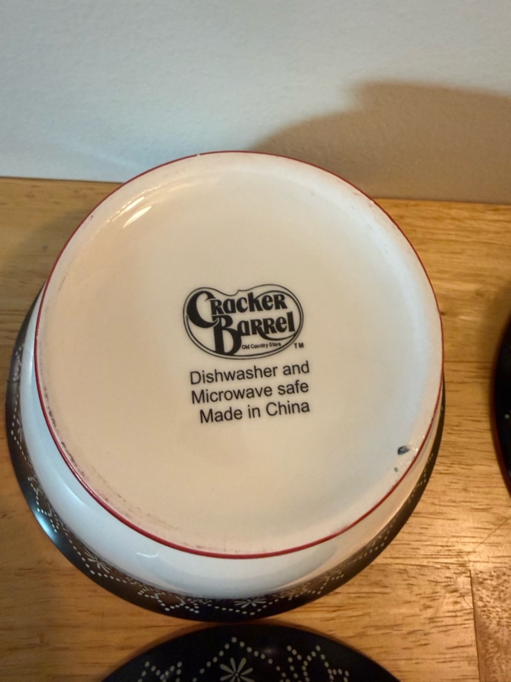 Cracker Barrel White and Red Rooster Ceramic Serving Bowls - Set of 4 - Picture 8 of 13